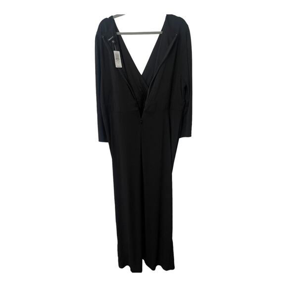 Torrid Studio Knit Hi-Low Maxi Dress Ruched Surplice Neck 3/4 Sleeve Black Sz 20 - Picture 4 of 15